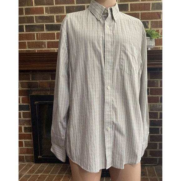 Dockers Button down Shirt Men's‎ Size Large, Checker Plaid Long Sleeve - Picture 1 of 11